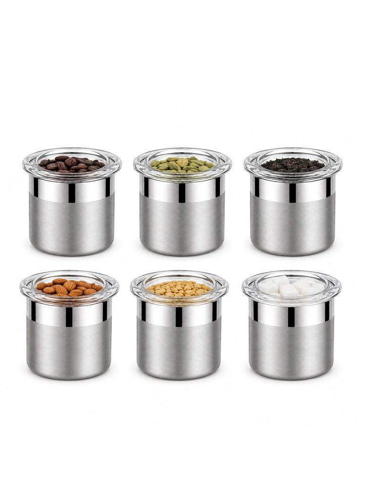 Culinex by thinKitchen 120ml Airtight SS Storage Jar Set with Acrylic Lid (Pack of 6)-image-17