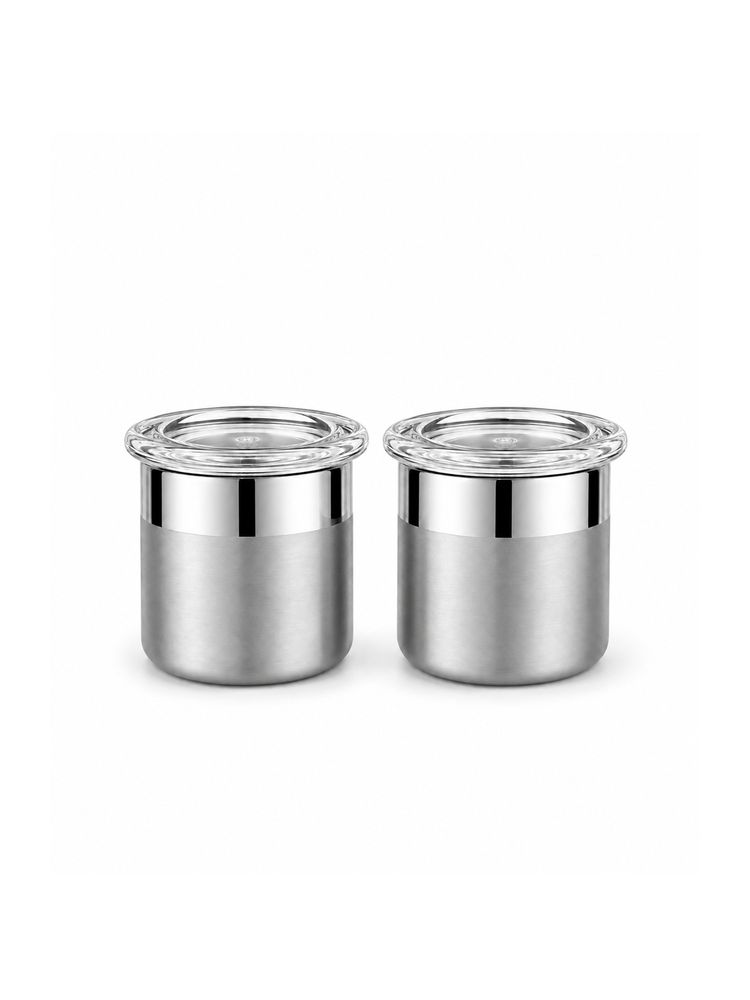 Culinex by thinKitchen 18/8 SS 100ml Airtight Storage Jar Set with Acrylic Lid (Pack of 2)-image-22