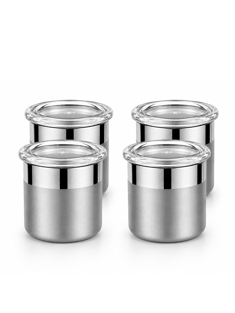 Culinex by thinKitchen 18/8 SS 100ml Airtight Storage Jar Set with Acrylic Lid (Pack of 4)-image-16