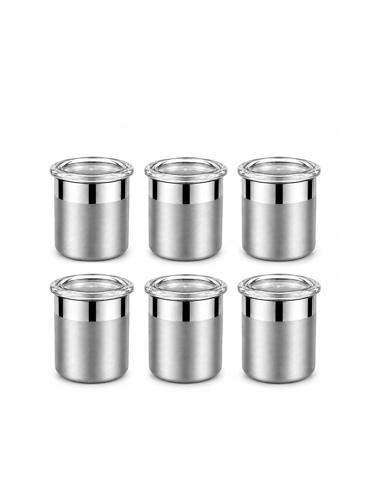 Culinex by thinKitchen 18/8 SS 100ml Airtight Storage Jar Set with Acrylic Lid (Pack of 6)-picture-46