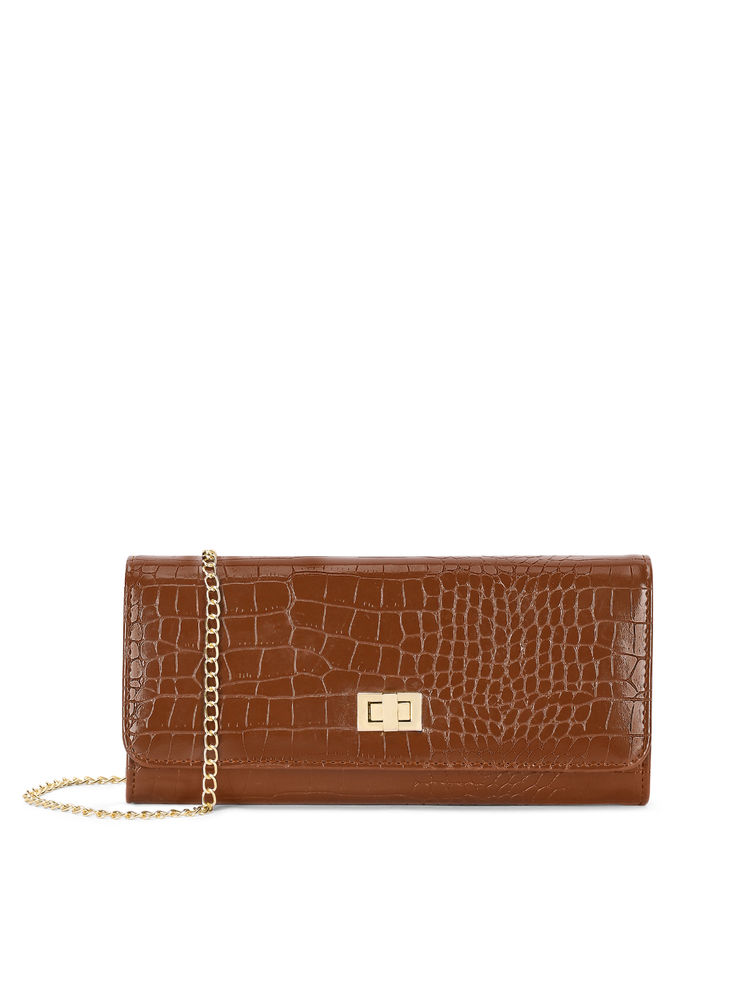 Lavie Glossy Dazz Women's Envelope Clutch (Tan) (L)-picture-10