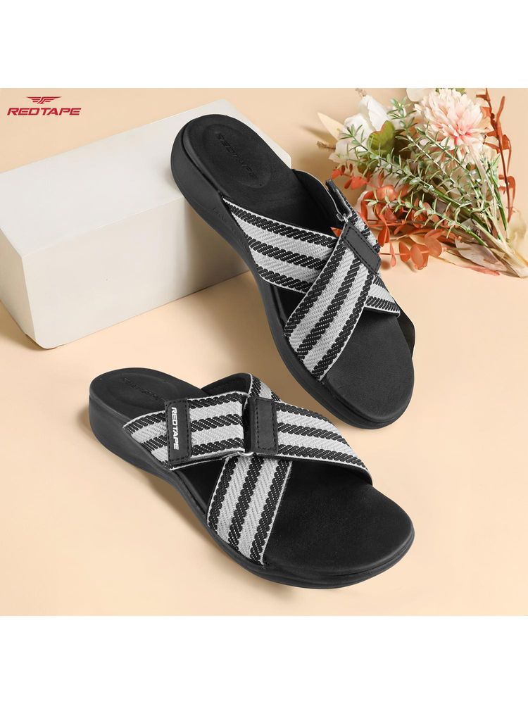 Red Tape Womens Black EVA Comfort Sandals-image-15