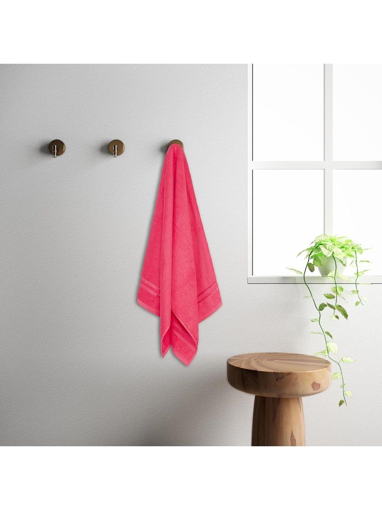 Welspun Quik Dry 380 GSM 100% Cotton Plain Bath Towel (XL) - Coral-image-11