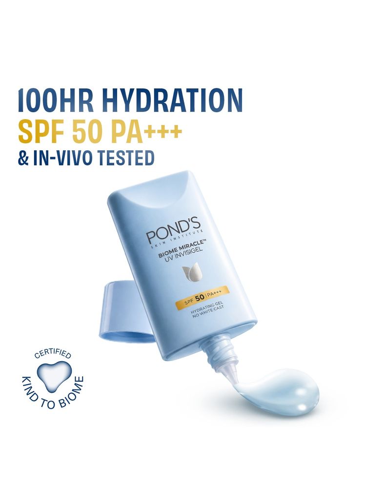 Ponds Biome Miracle UV Invisigel Moisturiser 100HR Hydration With SPF50 PA+++-picture-14