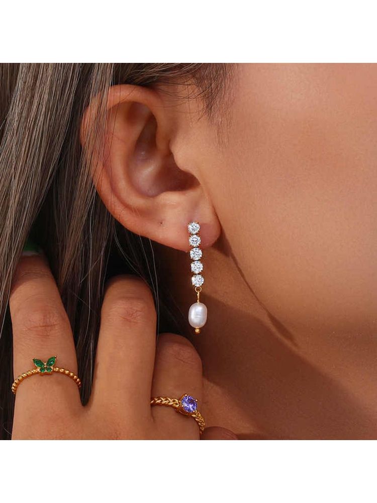 Palmonas Pearl Drop & Dangle Diamond Earrings-picture-18