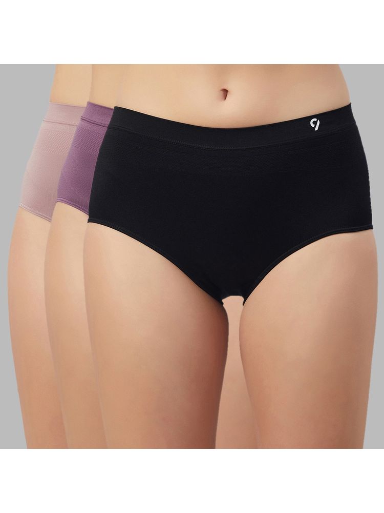 C9 Airwear High Rise Solid Seamless Hipster Panties Combo For Ladies - Multicolor (Pack of 3)-picture-28