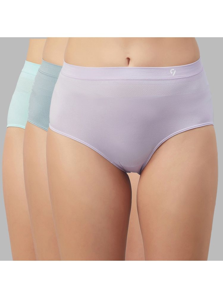 C9 Airwear High Rise Solid Seamless Hipster Panties Combo For Women - Multicolor (Pack of 3)-picture-33