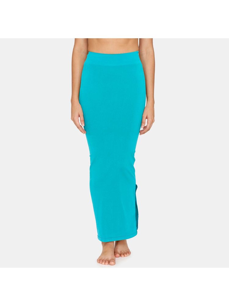 Zivame Seamless All Day Mermaid Saree Shapewear With Removable Drawcord - Turq Blue-picture-15