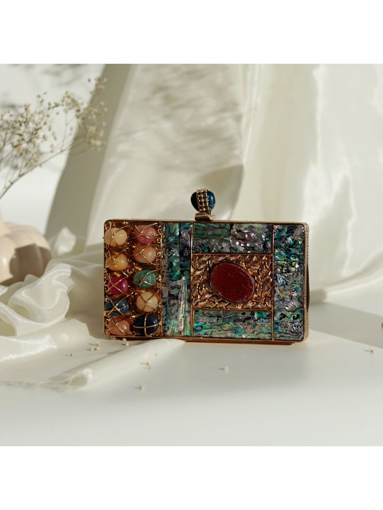 THE TAN CLAN Disha Mother of Pearl Clutch-image-27