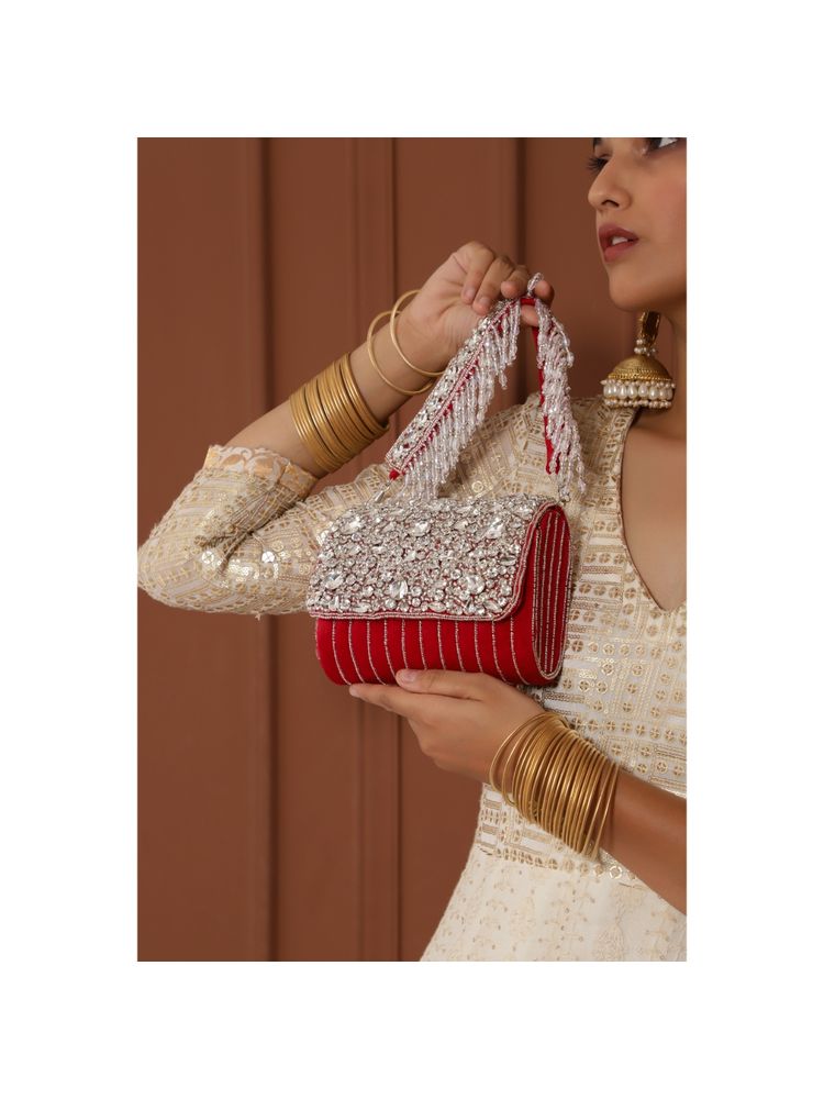 THE TAN CLAN Grace Embellished Flap Over Clutch Bag-picture-19