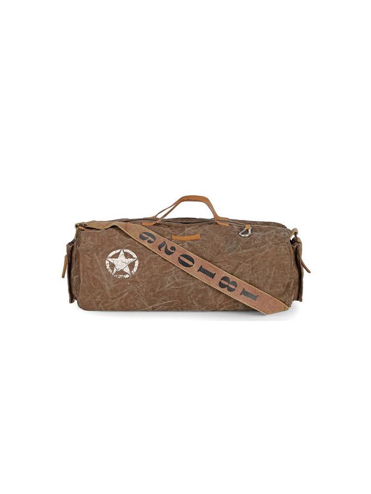 The House of Tara Acorn Brown Cotton Canvas 20 Inches 25 Litres Travel Gym Sports Duffle Bag-picture-19
