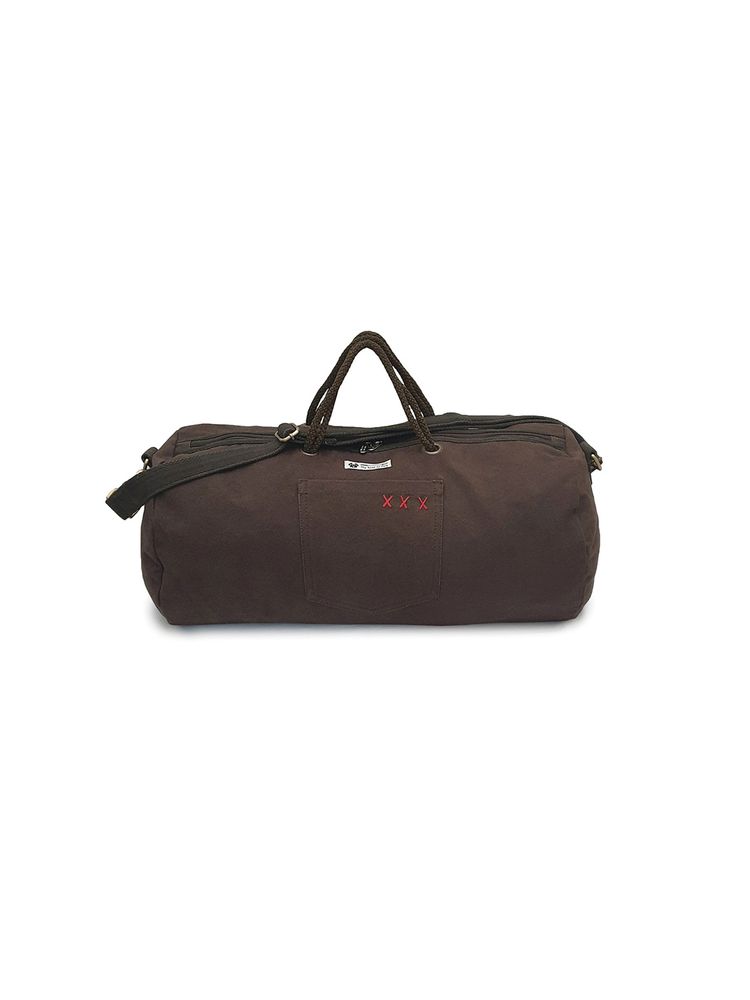 The House of Tara Olive Brown Cotton Canvas 21 Inches 40 Litres Travel Duffle Gym Sports Bag-picture-22