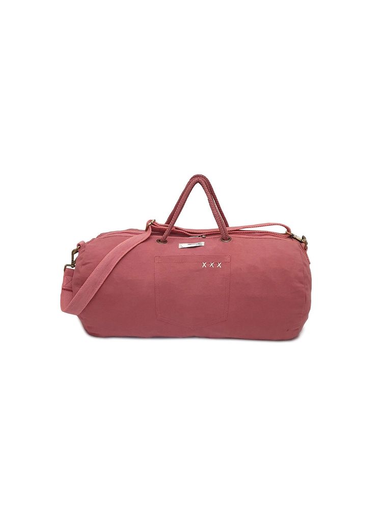 The House of Tara Soft Pink Cotton Canvas 21 Inches 40 Litres Travel Duffle Gym Sports Bag-picture-24