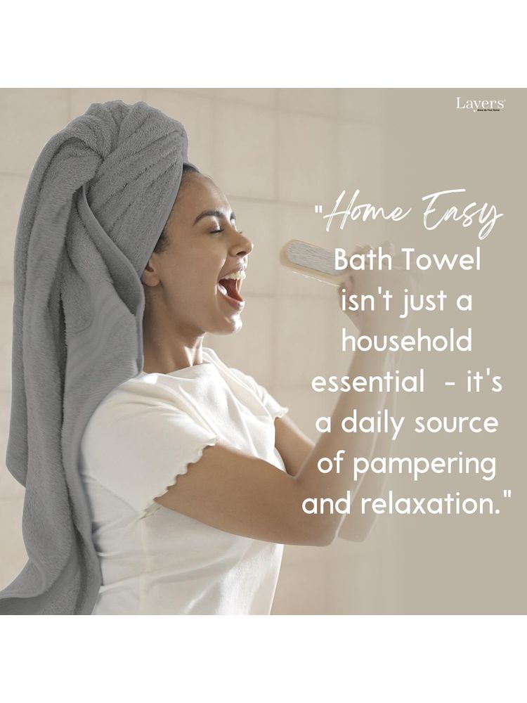 Layers Home Easy Cotton 450 Gsm Grey Bath Towel (L)-image-29