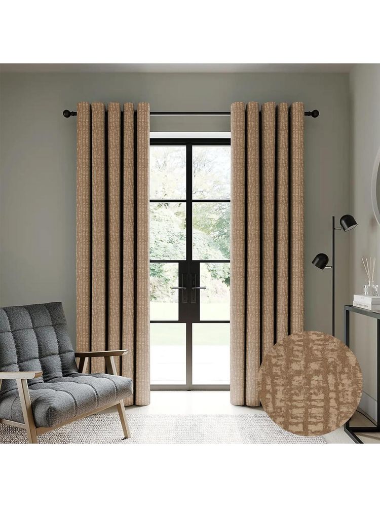 Decor Antique Valencia Tex Coffee Blackout Curtain-image-3