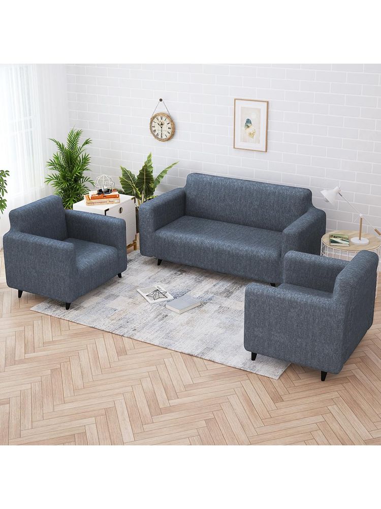 Story@Home 3+1+1 Seater Sofa Cover Pack of 3 - Grey