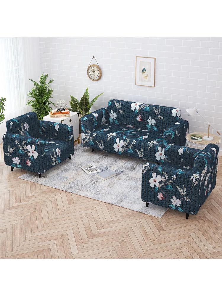 Story@Home 3+1+1 Seater Sofa Cover Pack of 3 - Navy Blue-picture-15