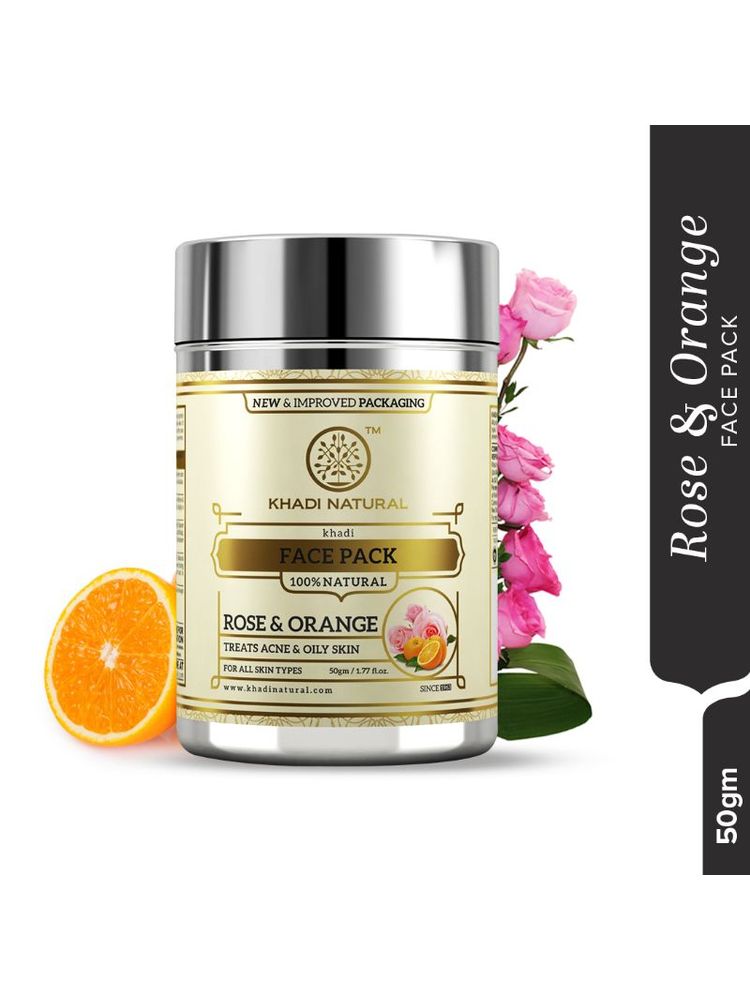 Khadi Natural Rose & Orange Face Pack Treats Acne & Oily Skin-picture-17