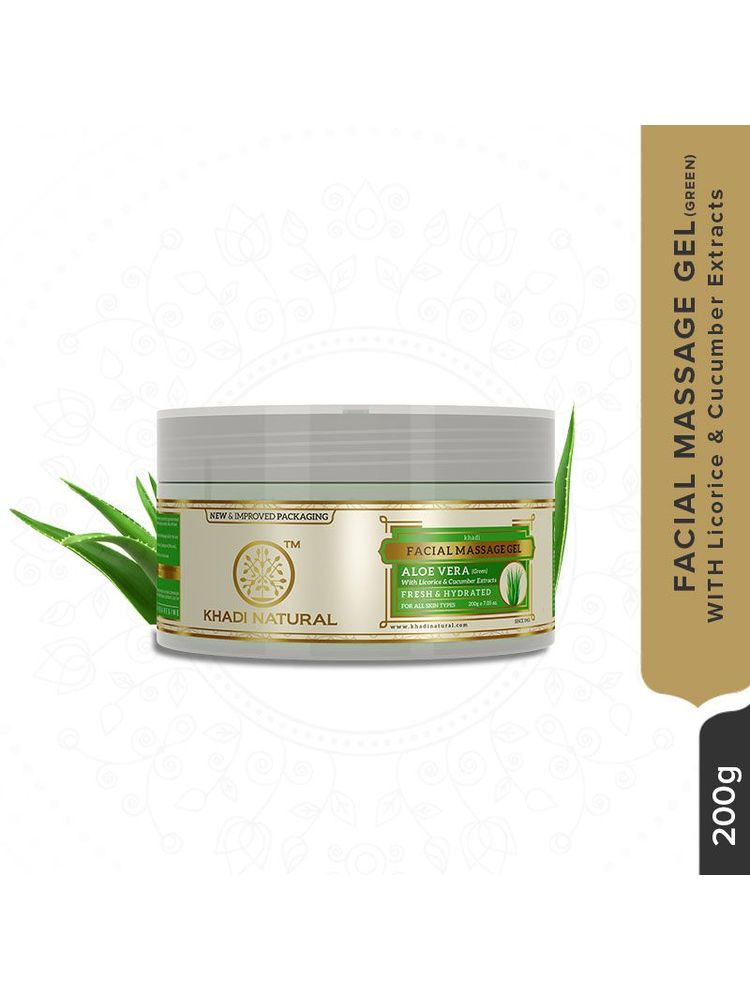 Khadi Natural Green Aloe Vera Facial Massage Gel Reduce Tan & Stress marks-image-43