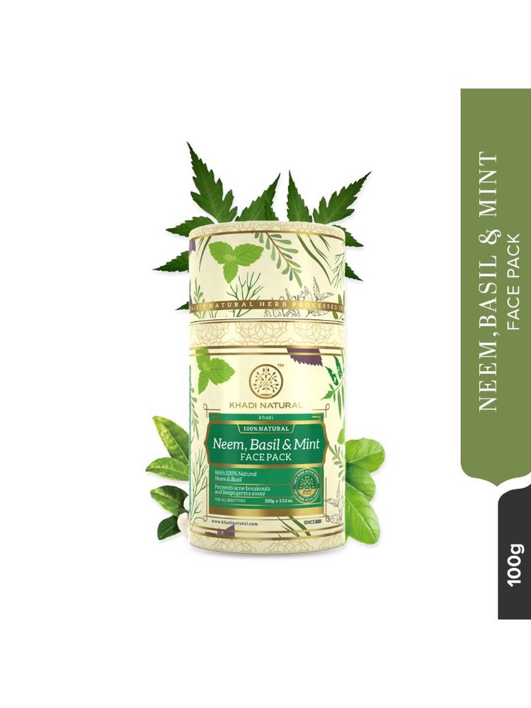 Khadi Natural Neem Basil & Mint Face Pack Anti Acne & Anti Germ-image-26