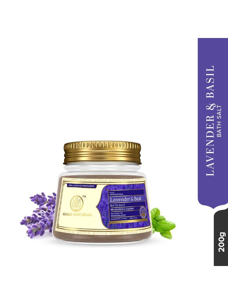 Khadi Natural Lavender Basil Bath Salt Removes Dirt & Impurities