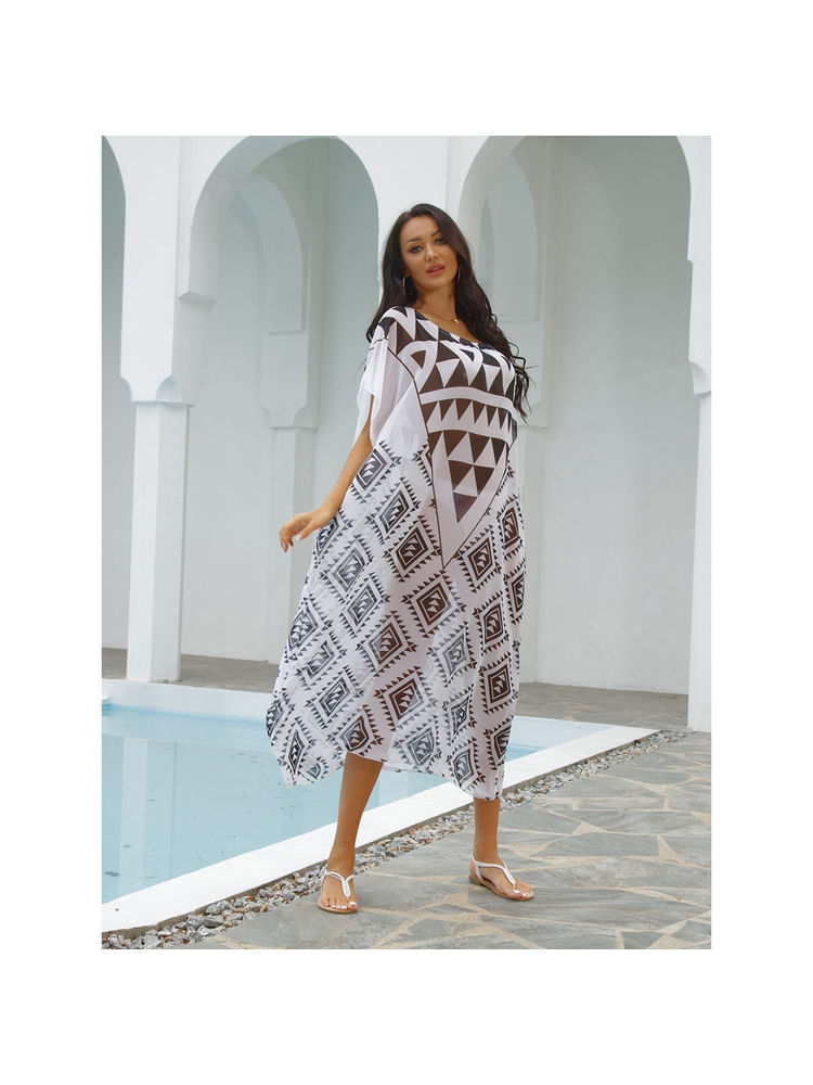 Addery Boho Tie-Dye Kaftan Maxi Dress-picture-30