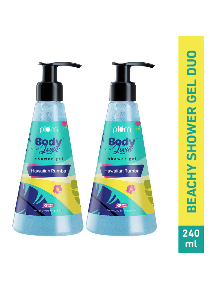 Plum BodyLovin' Hawaiian Rumba Shower Gel - Fresh Beachy SLS-Free Body Wash - Pack Of 2