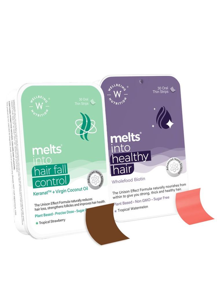 Wellbeing Nutrition Melts Healthy Hair & Hairfall Control Complete Hair Care Combo