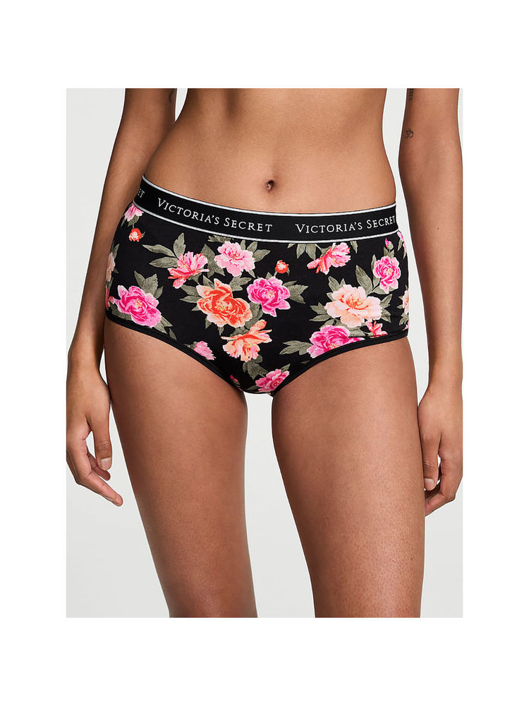 victoria's secret intimates Victoria's Secret Black Floral Cotton Logo Cotton Modern Panty-picture-24