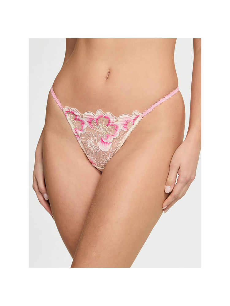 Victoria's Secret Peony Embroidery V-String Panty-image-35