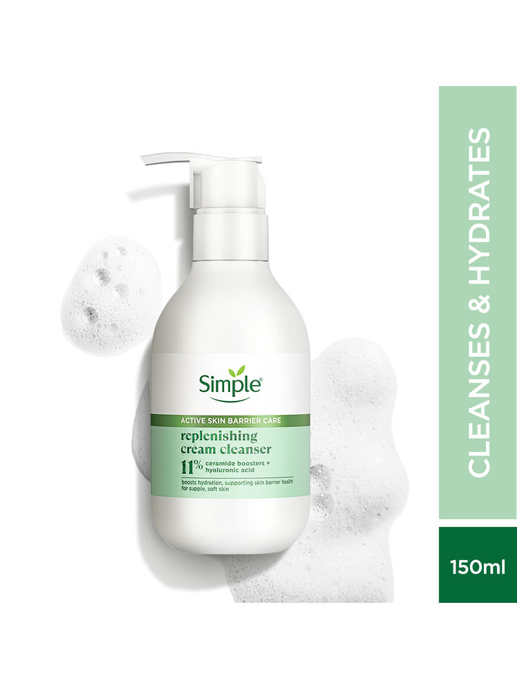 Simple Barrier Care Replenishing Cream Cleanser With 11% Ceramide Boosters & Hyaluronic Acid-image-43
