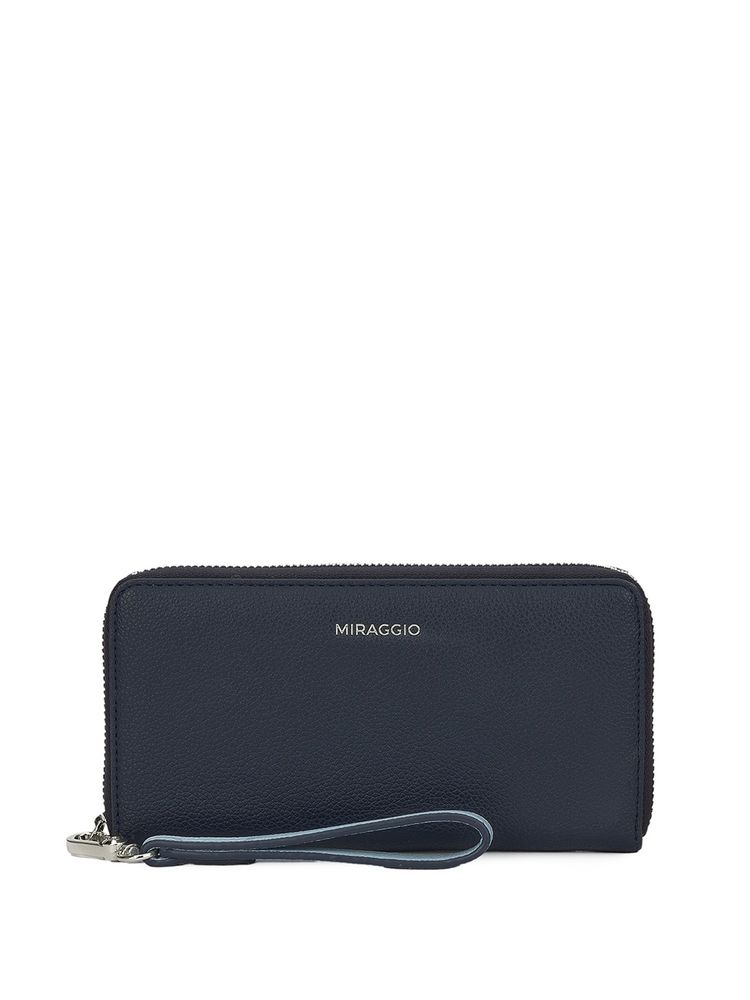 MIRAGGIO Women Harlow Navy Blue Wristlet Wallet (M)-picture-25
