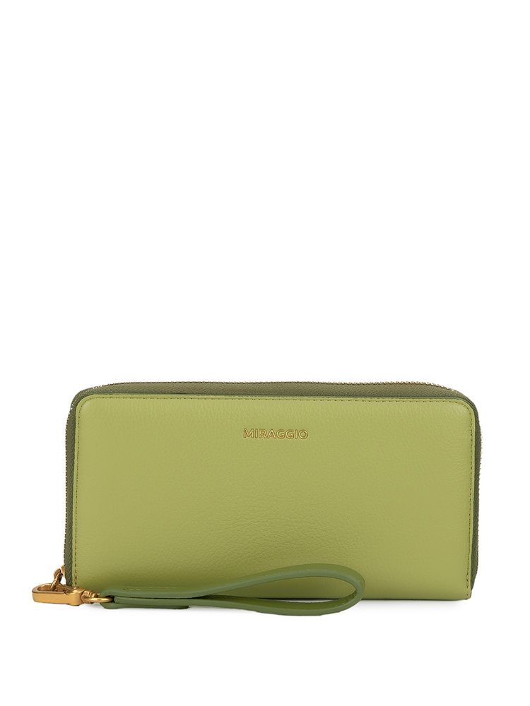 MIRAGGIO Women Harlow Green Wristlet Wallet (M)-picture-14