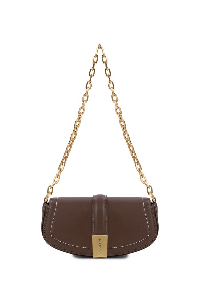 MIRAGGIO Women Stefanie Brown Shoulder Bag (M)-image-11