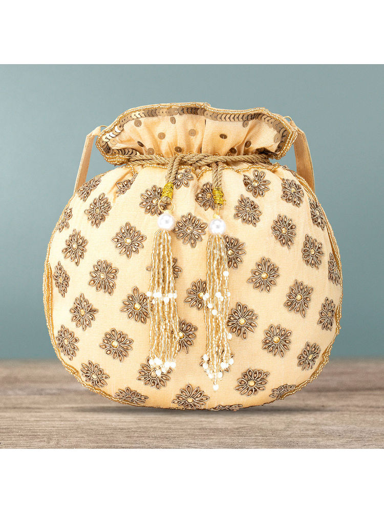 Peora Potli Bags for Women Evening Bag Clutch Ethnic Bride Purse with Drawstring (P23G)-picture-28