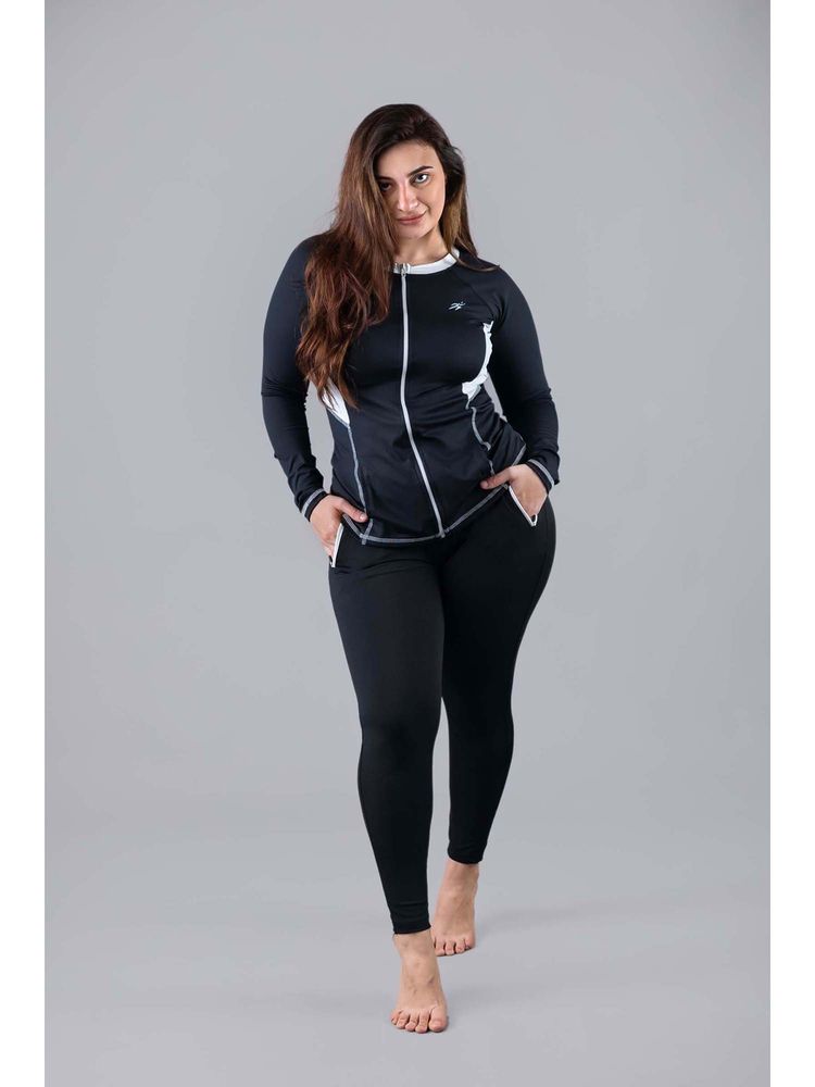 Keepfit Black Full Sleeves Plus Size Swim Set For Women-picture-34