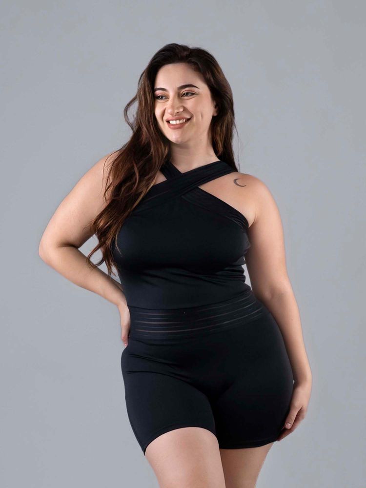 Keepfit Women's 2 Cross Neck Padded Plus Size Swimsuit-picture-34