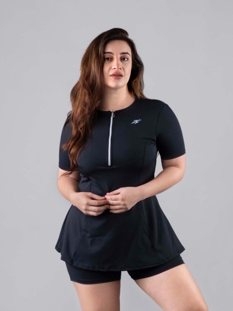 Keepfit Black Top And Short Plus Size Swim Set For Women-picture-37