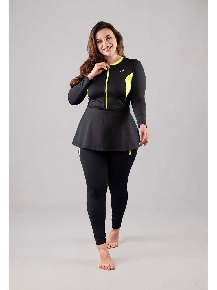 Keepfit Black Full Sleeves Plus Size Swim Set For Women-picture-36