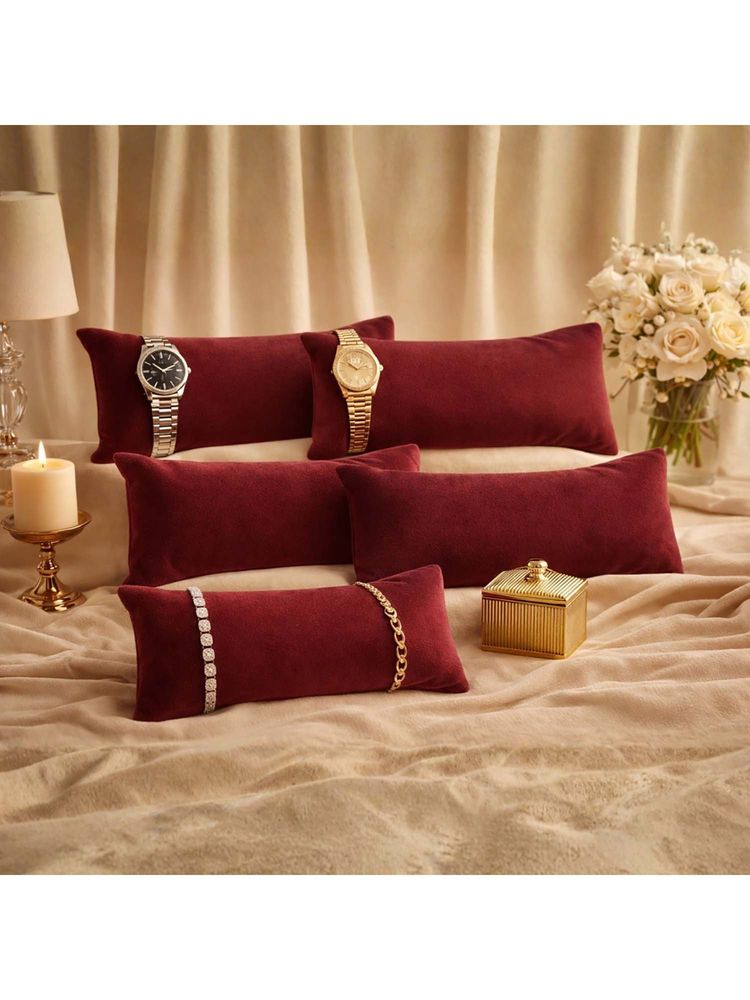 La Trove Premium Velvet Pillow for Bracelets Organizer 7 Inch Pillow Darkpink (Pack of 5)-picture-26