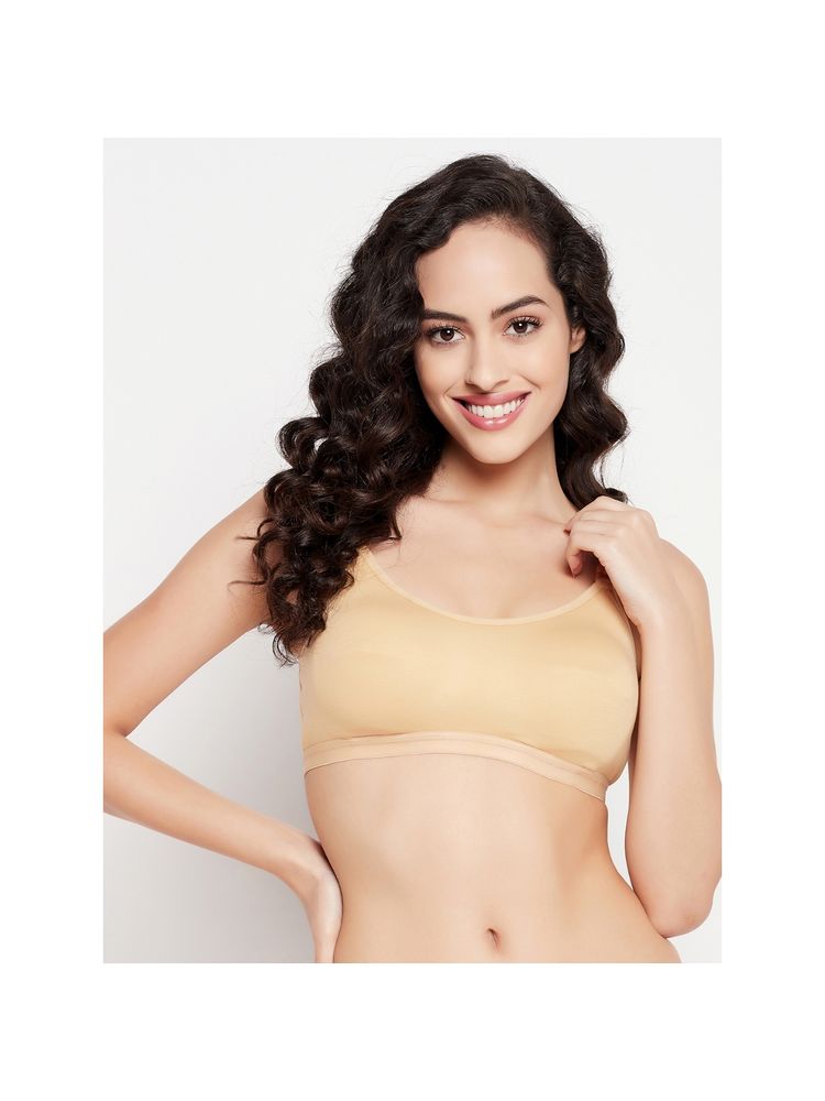 Clovia Cotton Solid Lightly Padded Full Cup Wire Free Maternity Bra - Nude-picture-18