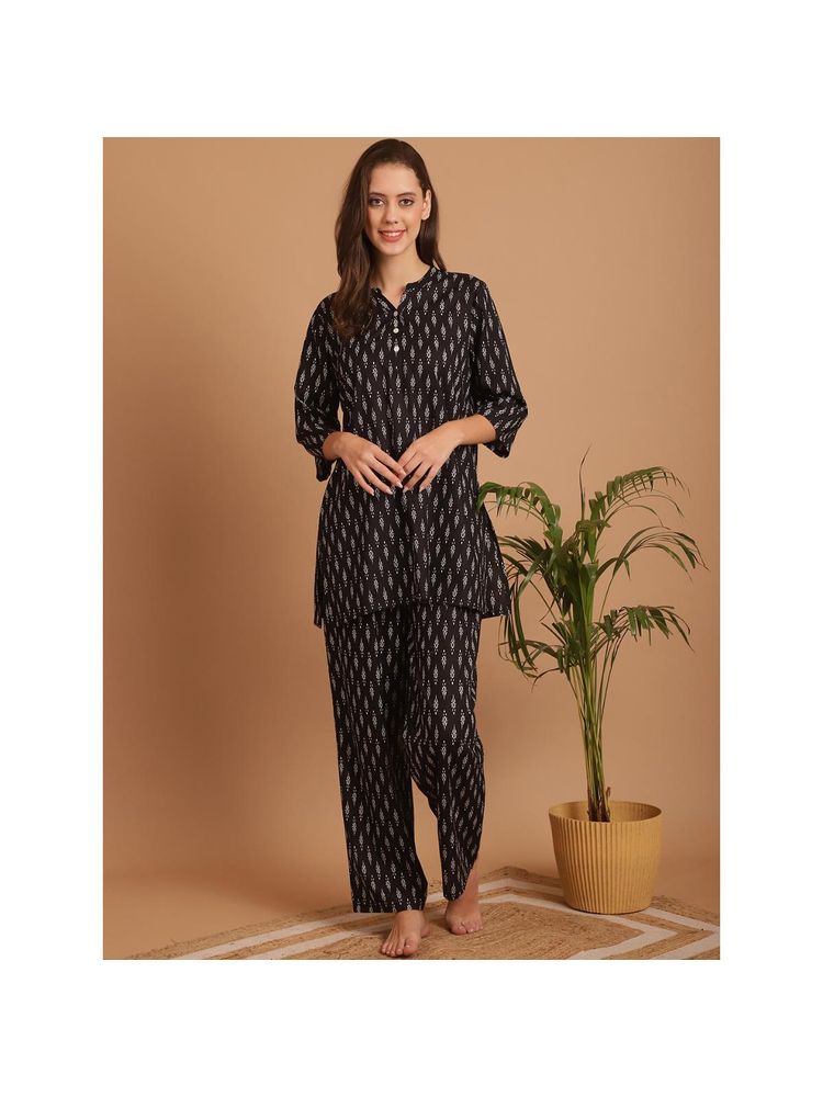 Indreams Ethnic Printed Pure Cotton Night Suit (Set of 2)-picture-1
