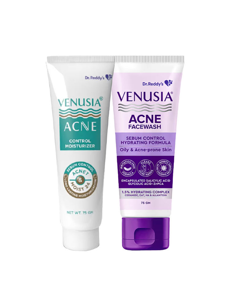 Venusia Acne Facewash + Control Moisturizer Combo-image-32