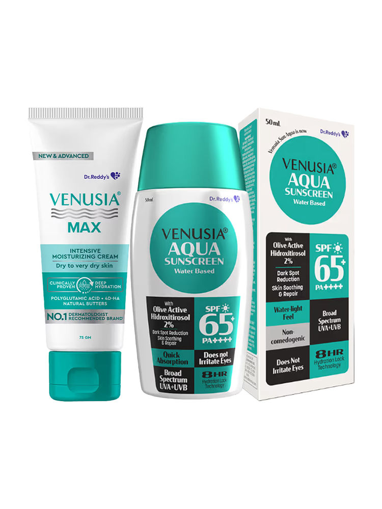 Venusia Water Based Sunscreen SPF 65 + Max Moisturiser Combo-image-43