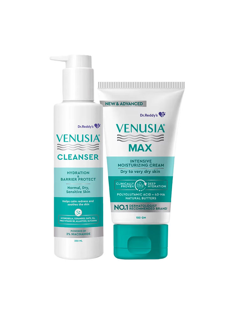 Venusia Hydrating & Barrier Protect Cleanser + Max Intensive Moisturizing Cream Combo-image-9