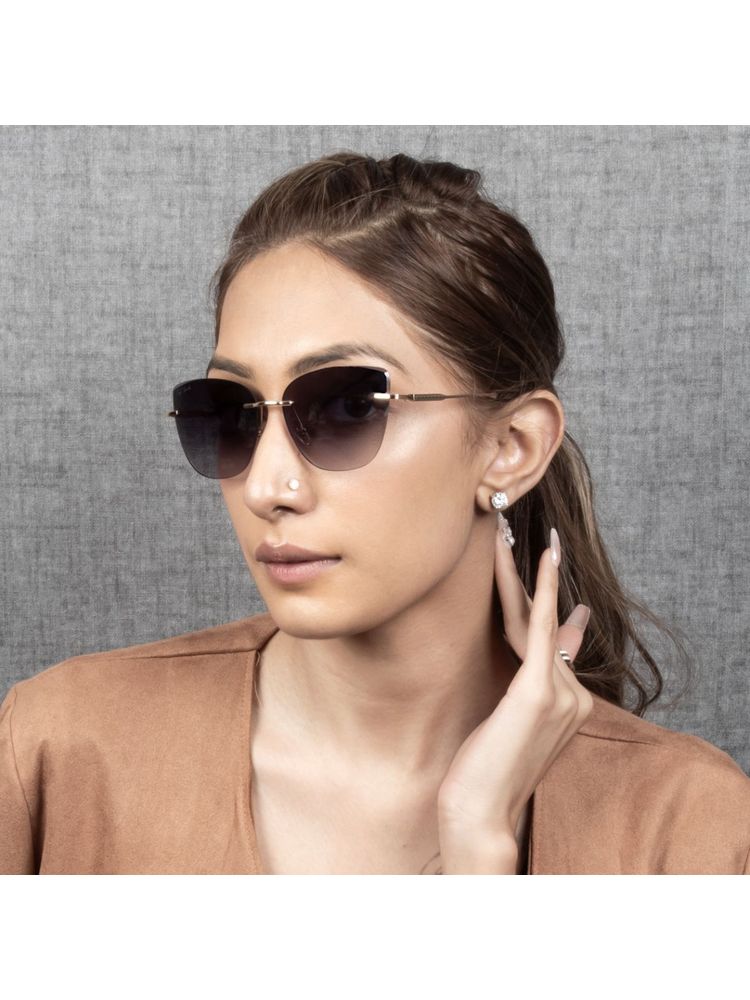 TED SMITH UV Protection Cat Eye Sunglasses For Women Stylish Splash-C1 57