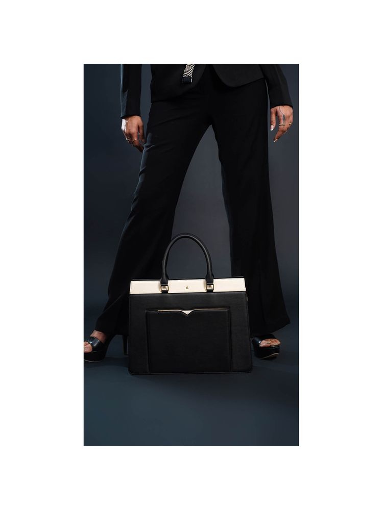 Horra 13 Inch Women's Laptop Bag for Office with Extra Pouch Black