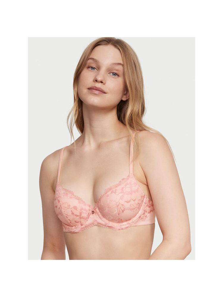 victoria's secret intimates Victoria's Secret Body Lightly Lined Lace-Cup Demi Bra Pink-picture-11