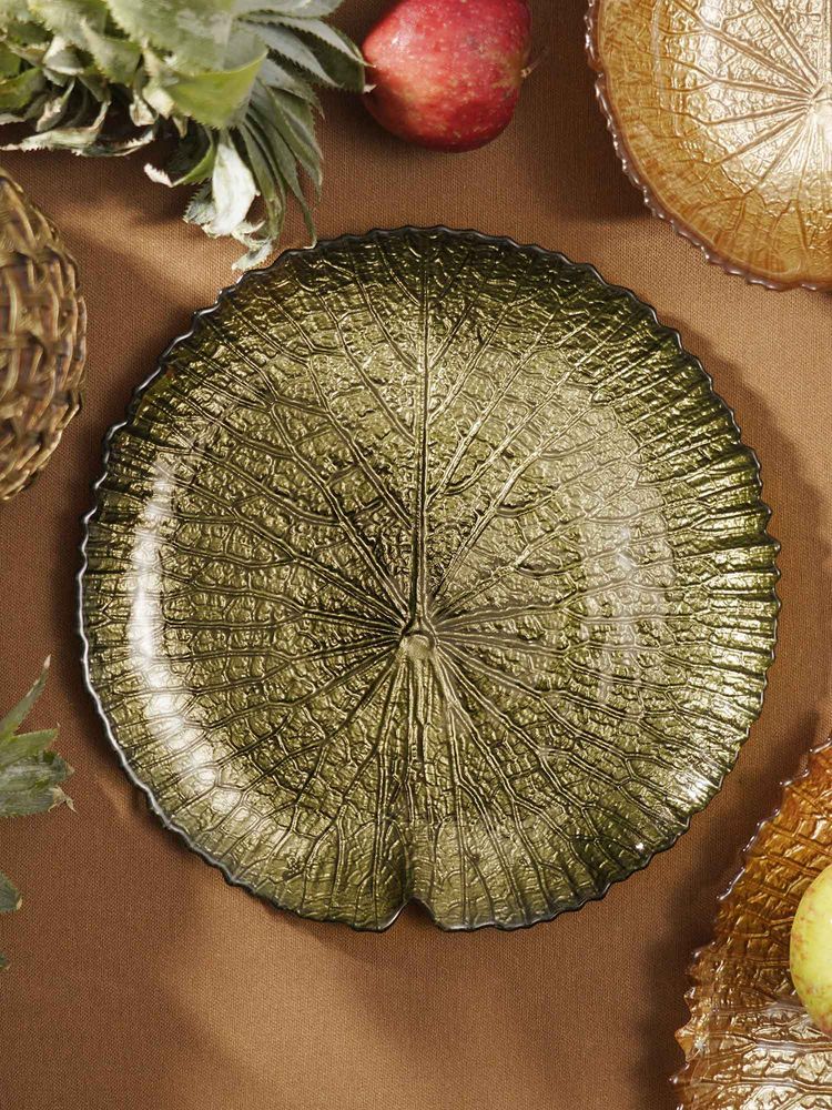 Pure Home + Living Green Lotus Leaf Decorative Platter - Small-image-15