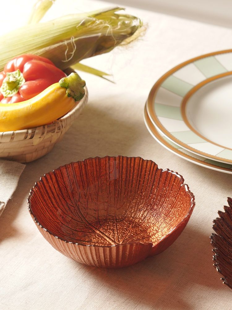 Pure Home + Living Dark Rust Lotus Leaf Decorative Bowl-image-43
